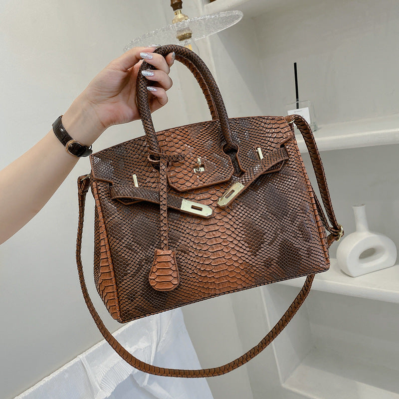 Women's Snakeskin Pattern Trendy Large Capacity Versatile Tote Bags