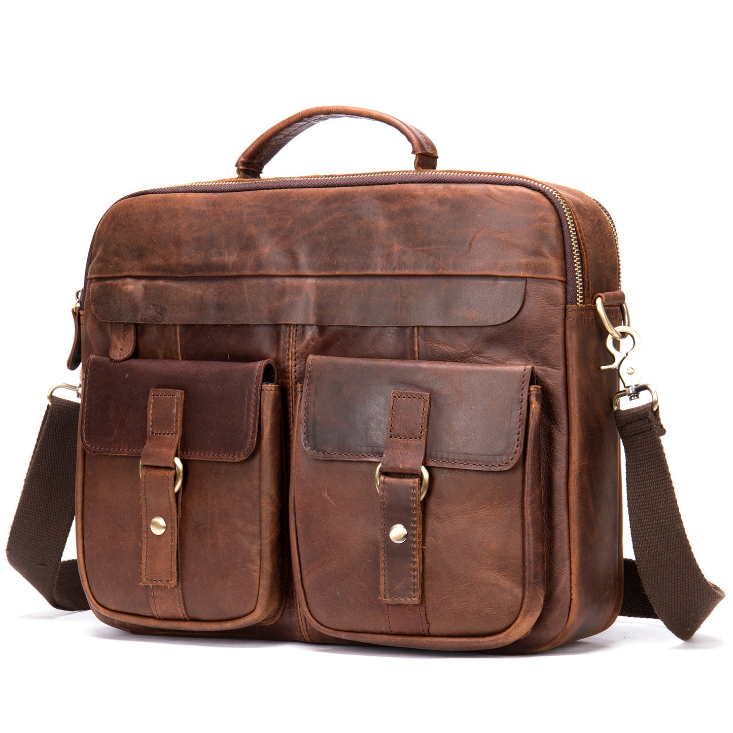 Men's Horse Leather Vintage Top Layer Cowhide Men's Shoulder Bags