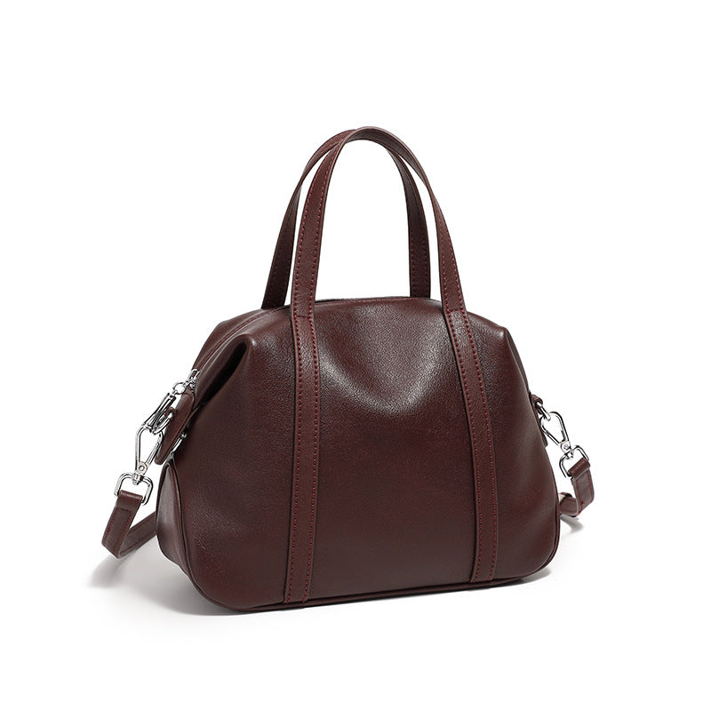 Women's High-grade Niche Leather Boston Pillow Portable Crossbody Bags