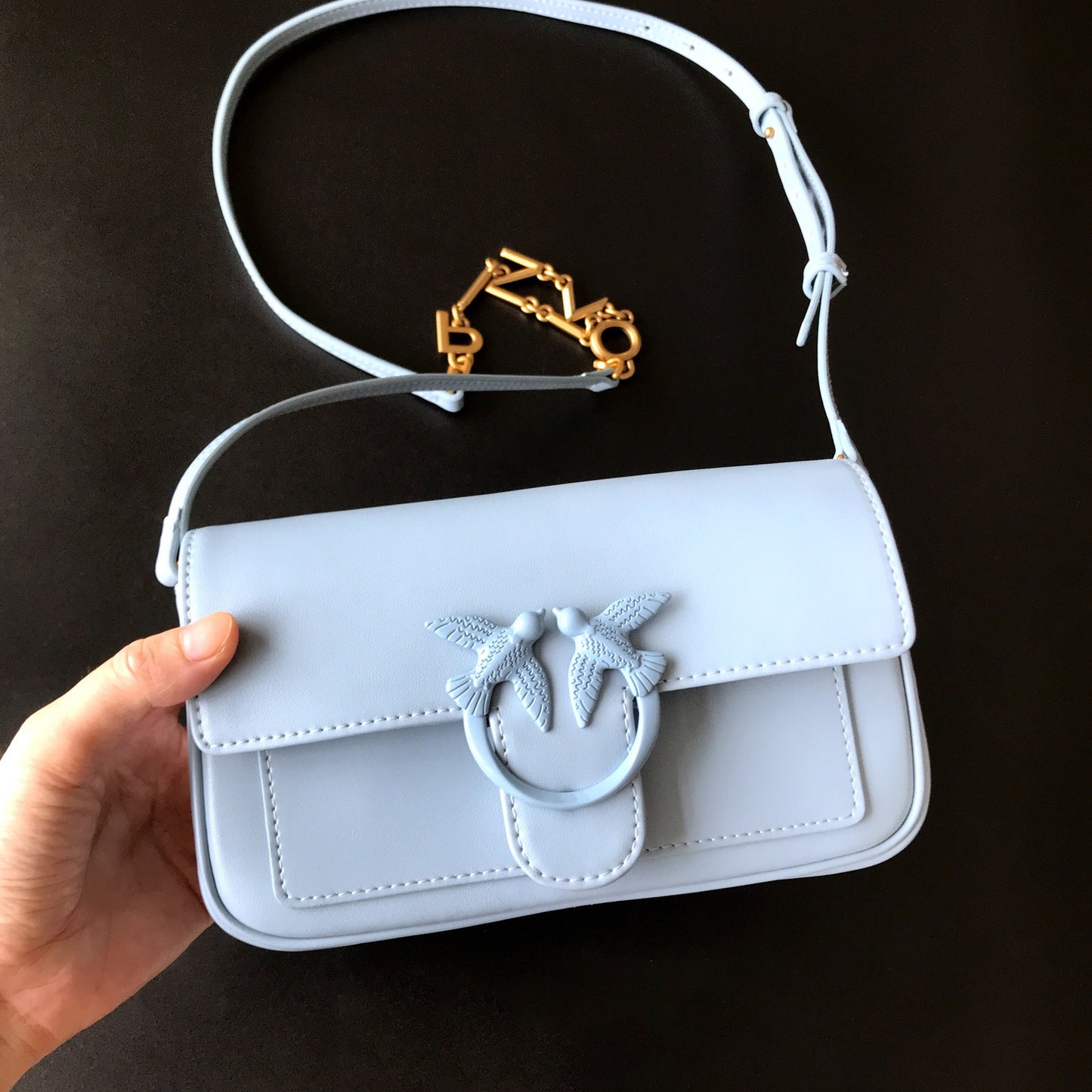 Women's High Quality Leather Rivets Chain Swallow Small Square Bags