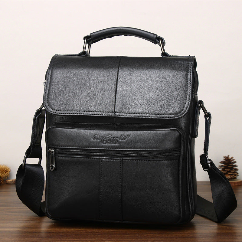 Men's Vintage Oil Wax Cowhide Leather Trend Men's Messenger Bags