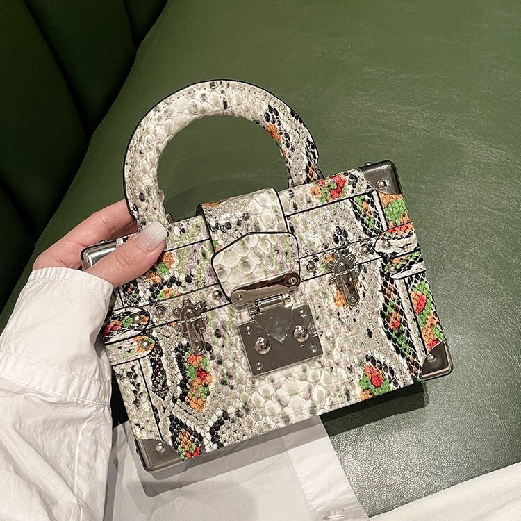 Women's High-grade Genuine Leather Snake Pattern Portable Crossbody Bags
