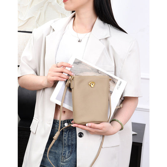 Women's Mobile Leather Mini Cowhide Simple Versatile Phone Bags