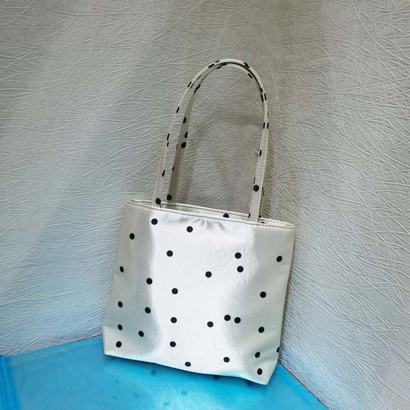 Women's Niche Retro High-grade Satin Polka Dot Tote Bags