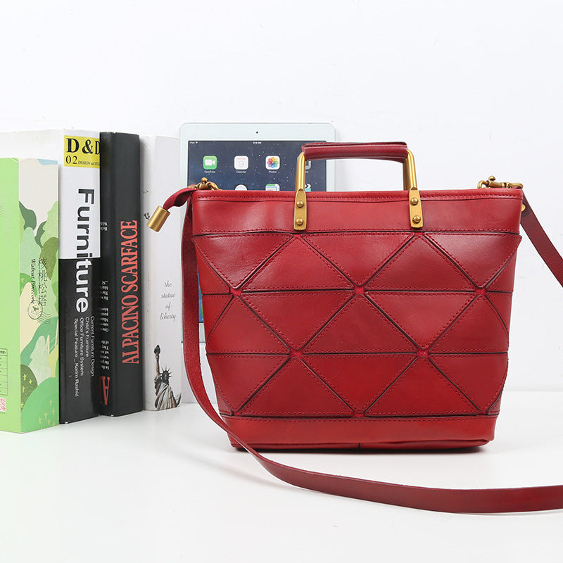 Women's Geometric Patchwork Retro Commuter Stitching Shoulder Bags