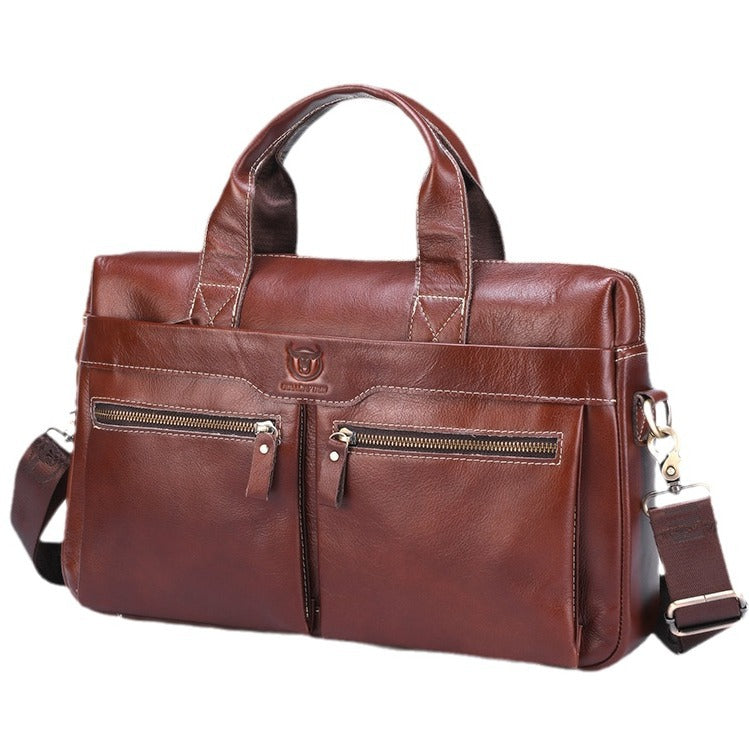 Men's Leather Goods First Layer Cowhide Large Capacity Men's Briefcases