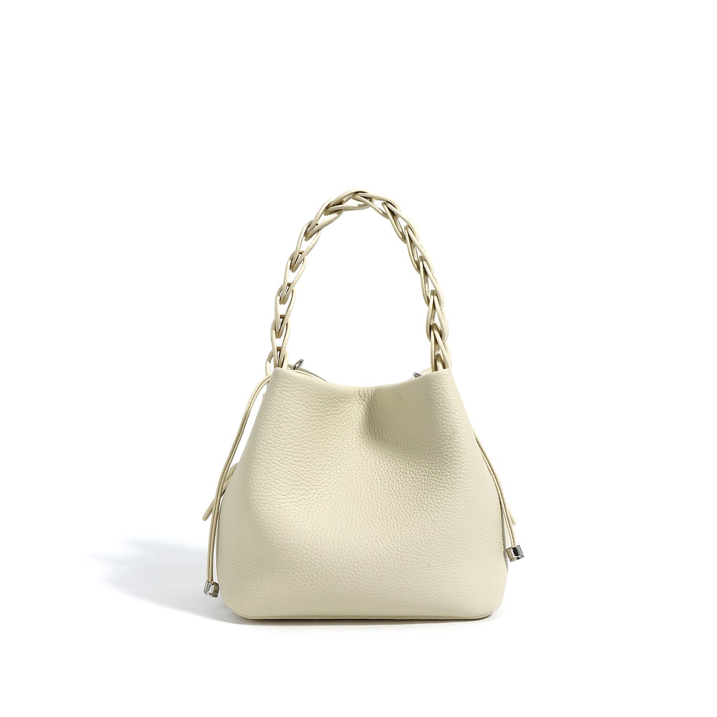 Top Layer Cowhide Autumn Textured Genuine Leather Bucket Bags