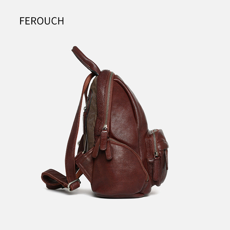 Women's Style Vintage First Layer Cowhide Genuine Backpacks
