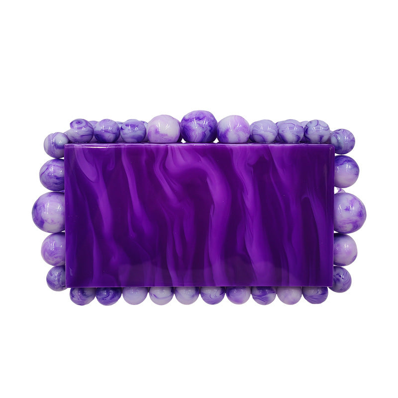 Women's Marbling Acrylic Candy Color Beads One Crossbody Bags