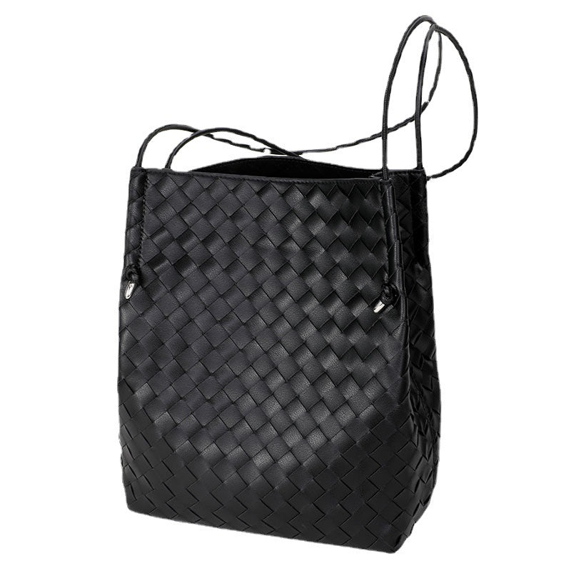 Women's Woven Genuine Leather Large Capacity Cowhide Crossbody Bags