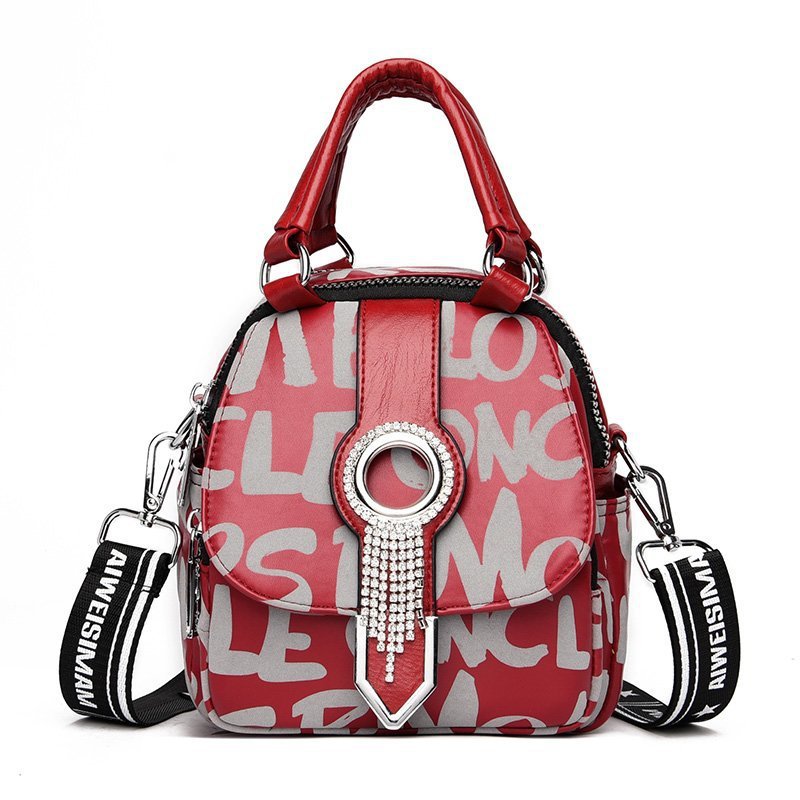 Women's Letter High-grade Hot Rhinestone Western Style Backpacks