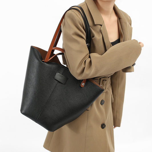 Women's Pattern Large Capacity Vegetable Basket Commuter Bucket Bags