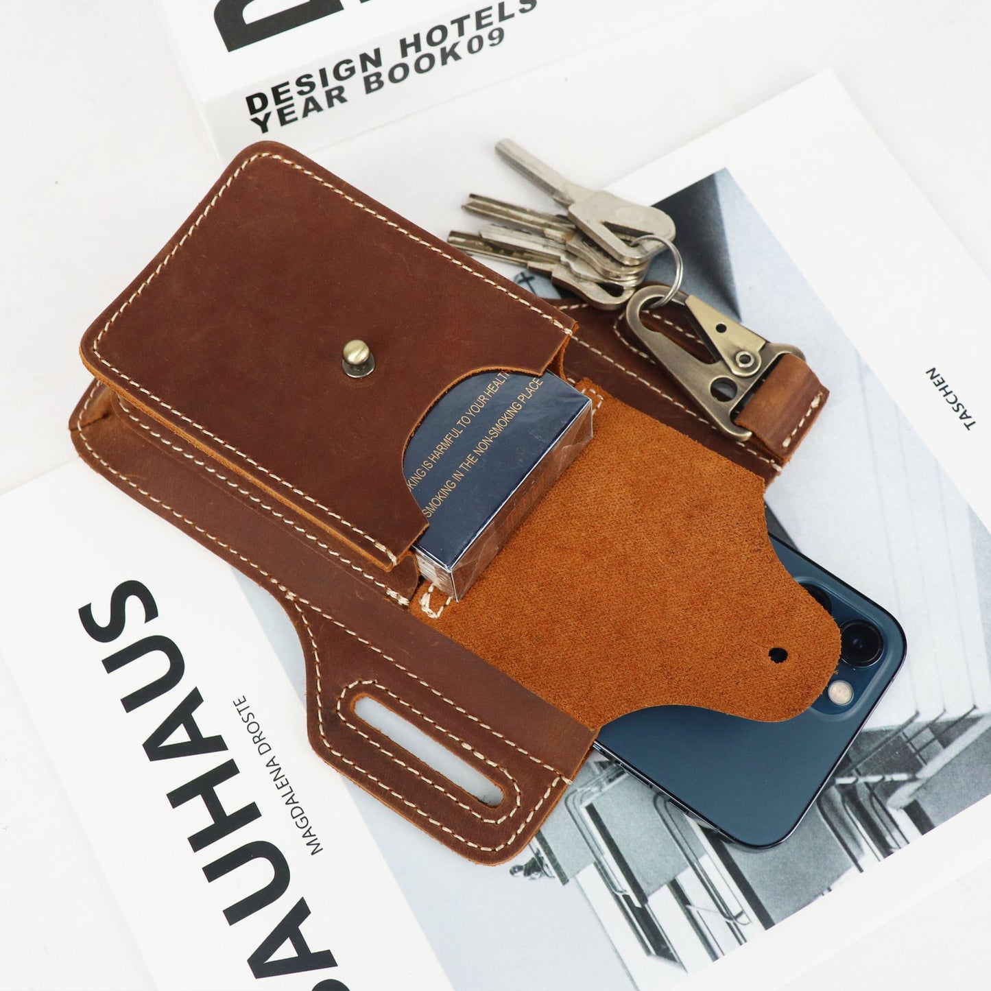 Men's Genuine Leather Business Retro Crazy Horse Men's Waist Packs