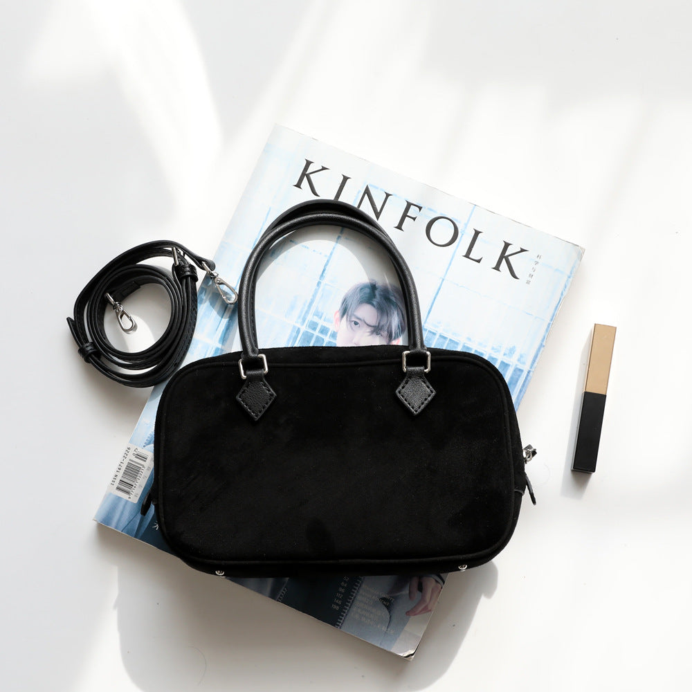 Niche High-grade Down Feather Female Boston Bags