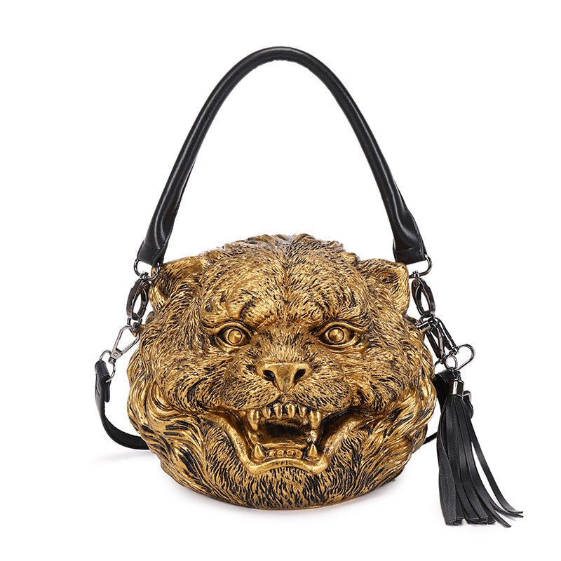 Women's Halloween Personalized Three-dimensional Tiger Head Boys Crossbody Bags