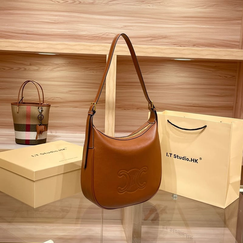 Women's Genuine Leather Underarm Fashion Large Capacity Shoulder Bags