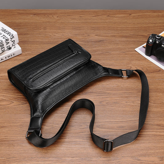 Men's Black Large Capacity Crocodile High Quality Versatile Men's Messenger Bags