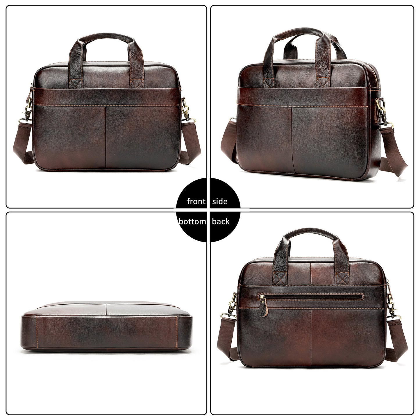Men's Leather First Layer Cowhide Computer File Men's Briefcases
