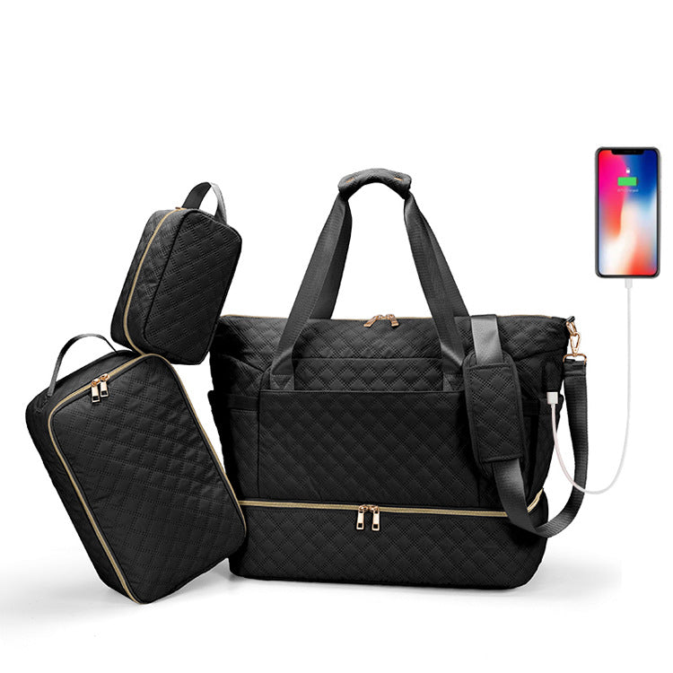 Three-piece Set Oxford Cloth Waterproof Wet Dry Separation Travel Bags