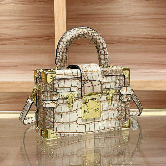 Women's High-grade Genuine Leather Snake Pattern Portable Crossbody Bags