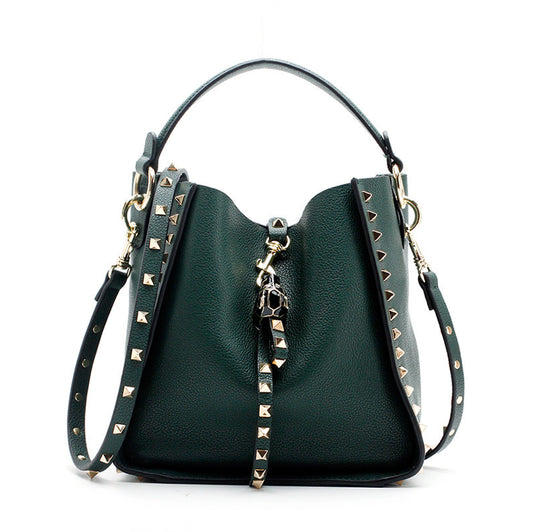 Women's Attractive Genuine Leather Litchi Pattern Shoulder Bags
