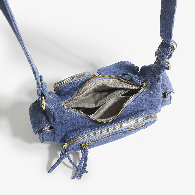 Women's & Men's Classic Creative Retro Blue Denim Men's Bags