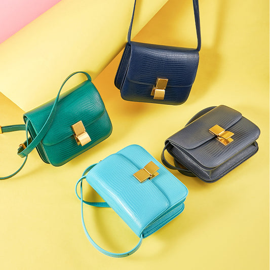 Women's High Quality Genuine Leather Lizard Pattern Crossbody Bags