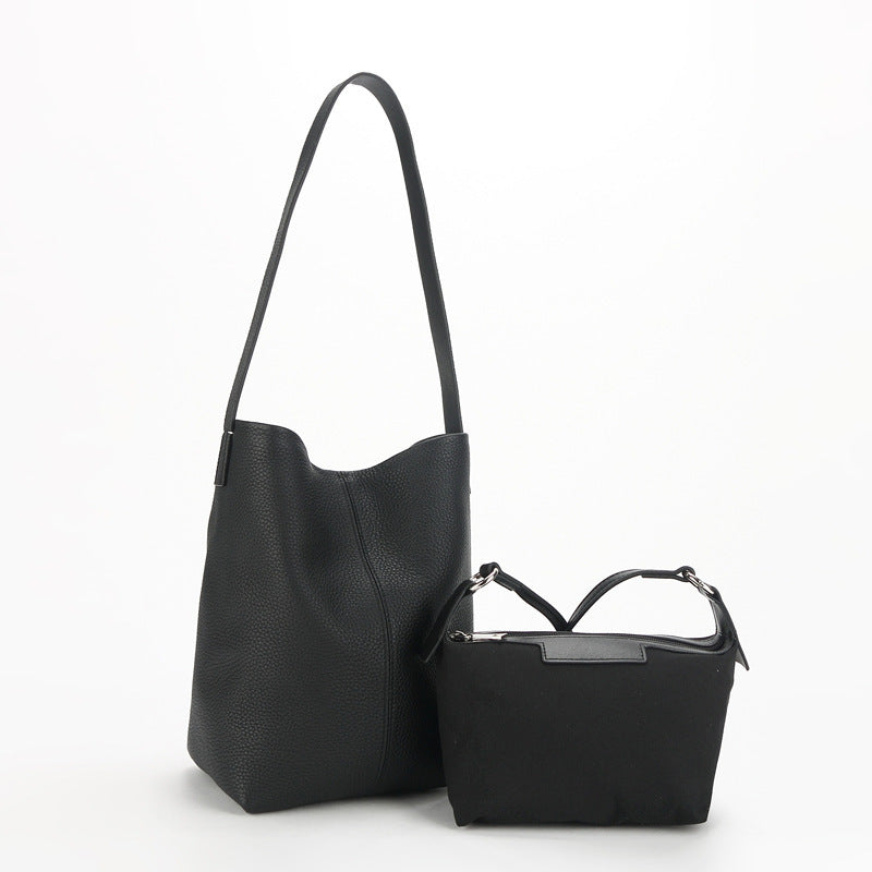 Women's Capacity Leather Simple First Layer Cowhide Shoulder Bags