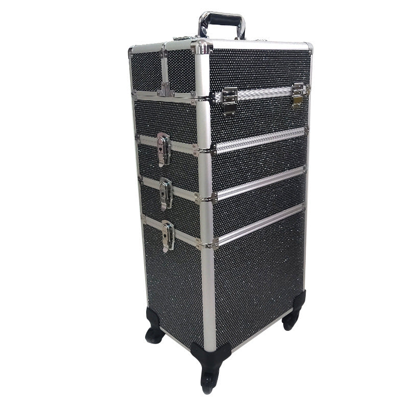 Suitcase Band Makeup Fixing Box Beauty Nail Cosmetic Cases