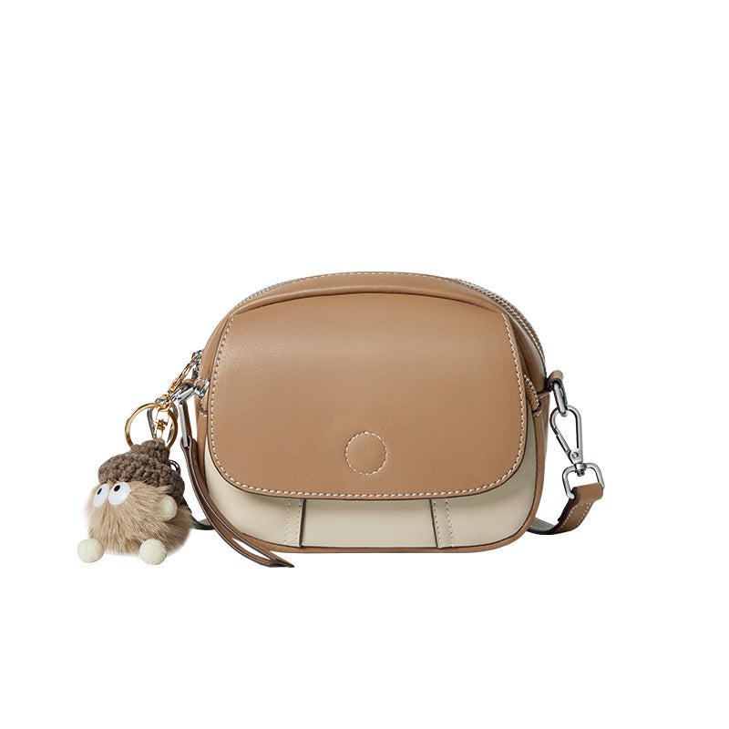 Women's Female Design Mini Round Leather Tide Crossbody Bags