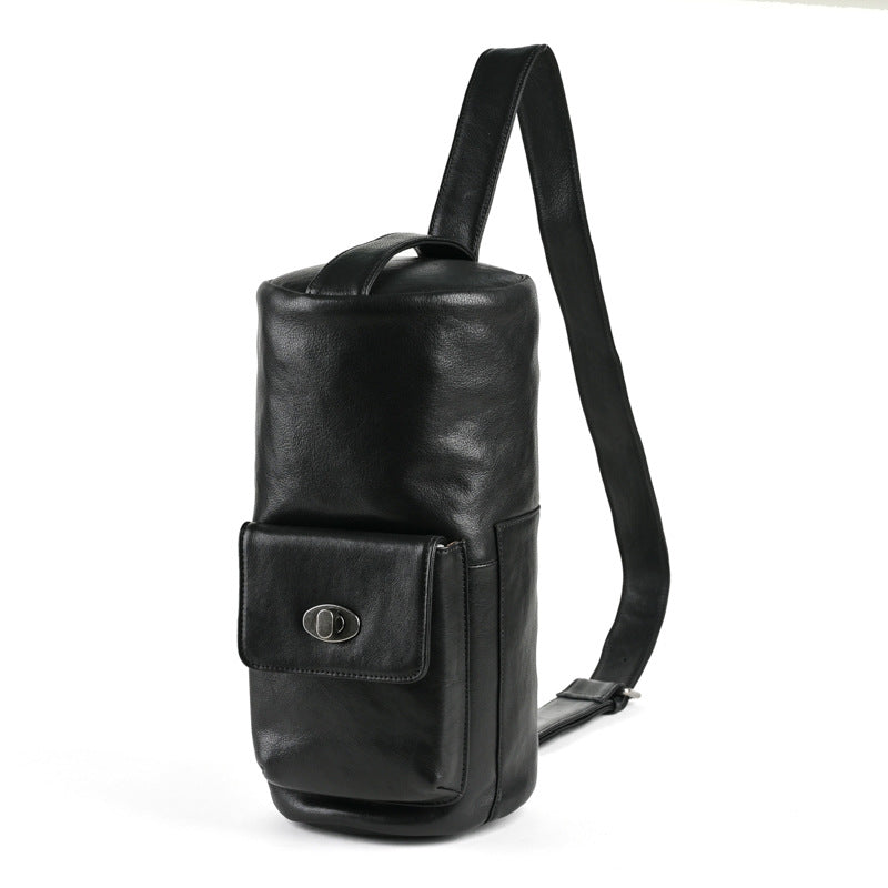 Cowhide Vegetable Tanned Leather Special Fashion Men's Chest Bags