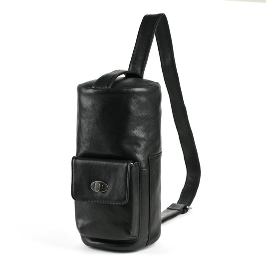 Cowhide Vegetable Tanned Leather Special Fashion Men's Chest Bags