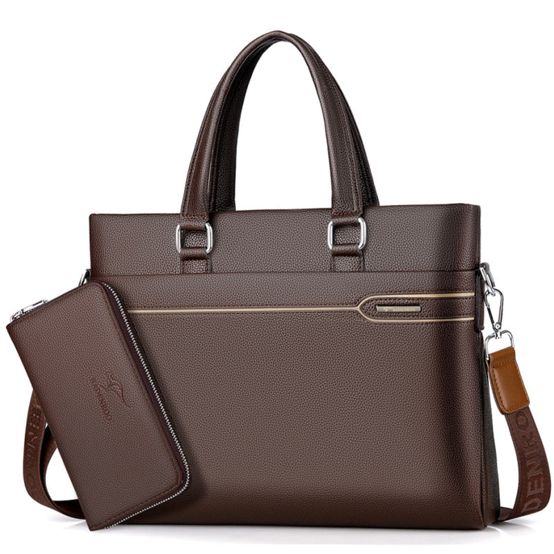 Simplicity Horizontal Large Capacity Spring Clutch Men's Shoulder Bags