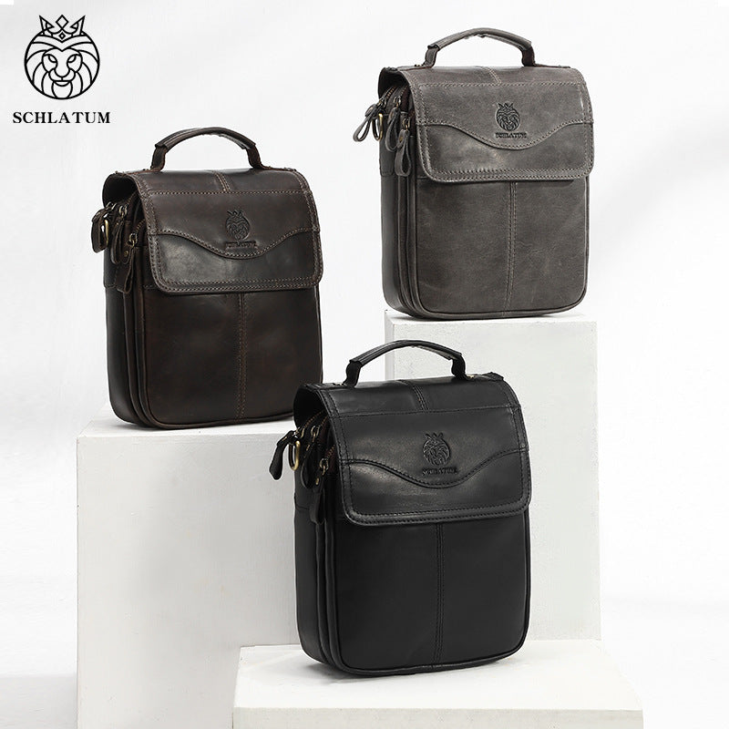 Men's First Layer Cowhide Genuine Leather Fashion Men's Shoulder Bags