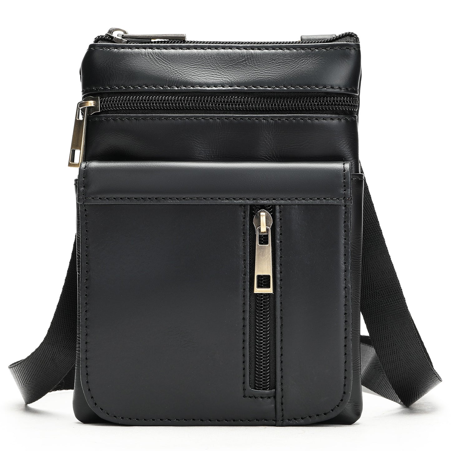 Men's Comfortable Mobile Cowhide Leather Genuine Men's Shoulder Bags