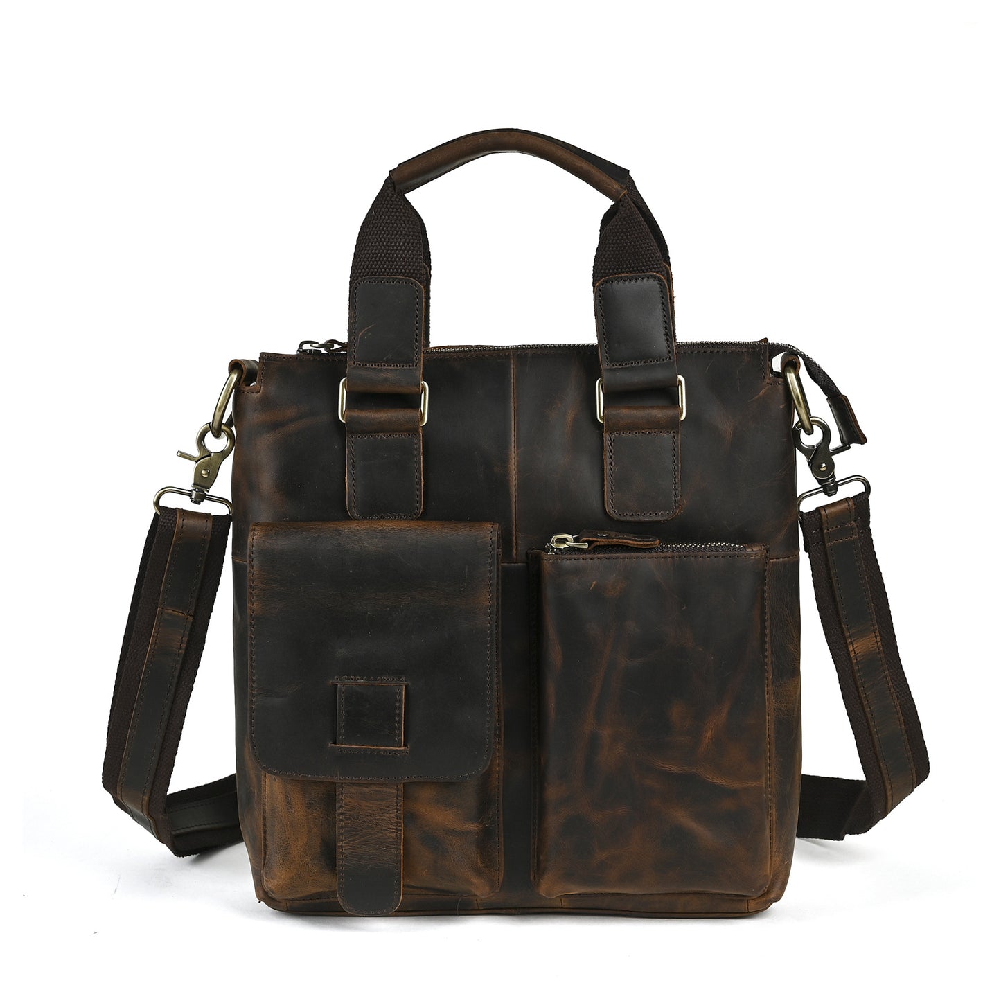 Men's Crazy Horse Oil Cowhide Leather Retro Men's Briefcases