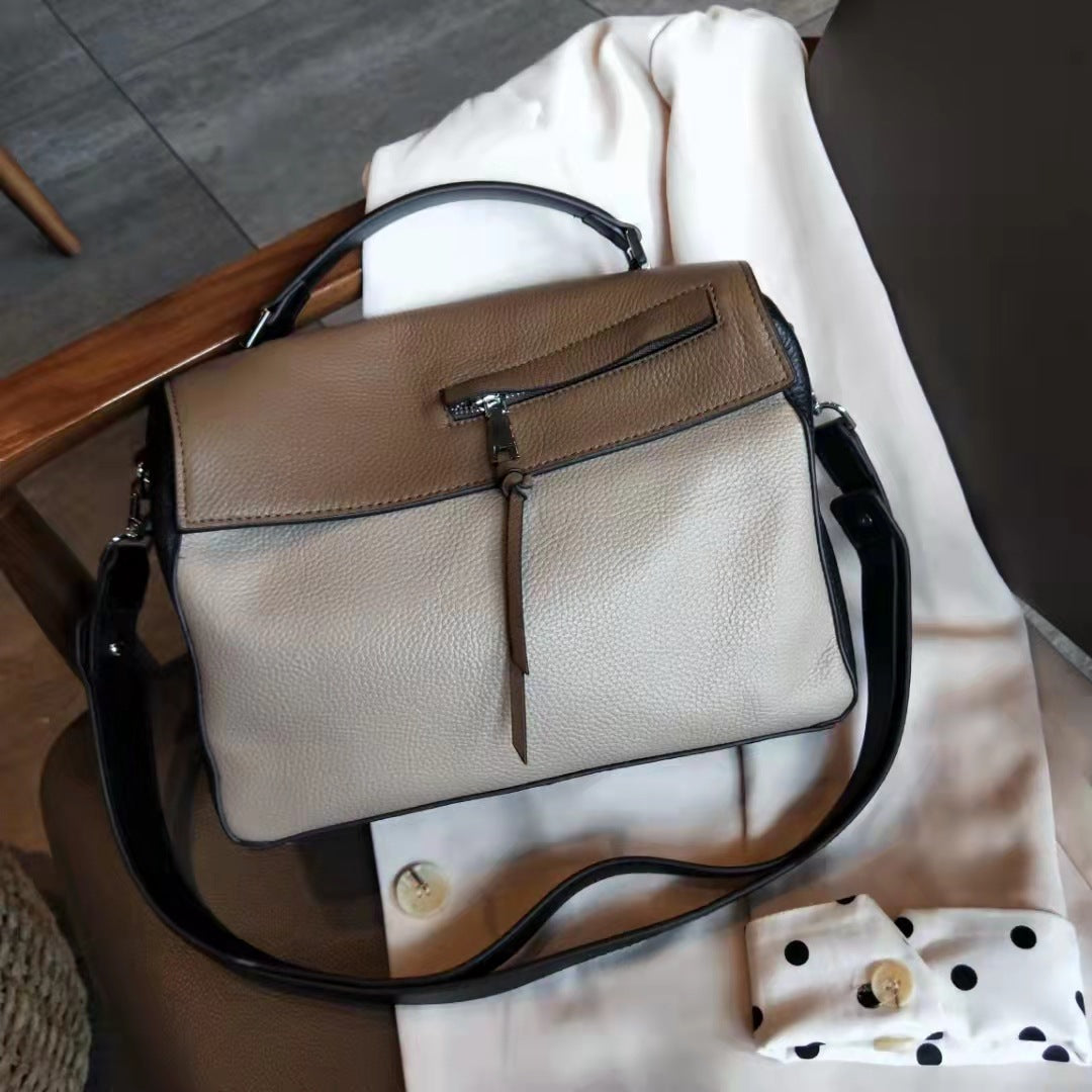 Women's Line Soft Leather Underarm Fashionable Large Shoulder Bags