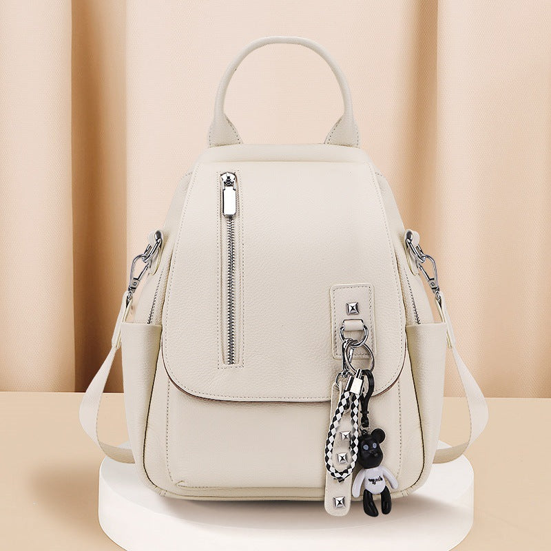 Women's Leather Style First Layer Cowhide Shoulders Backpacks