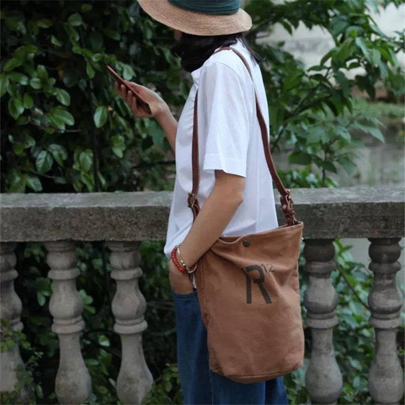 Women's & Men's & Vintage Canvas With Italian Washing Men's Shoulder Bags