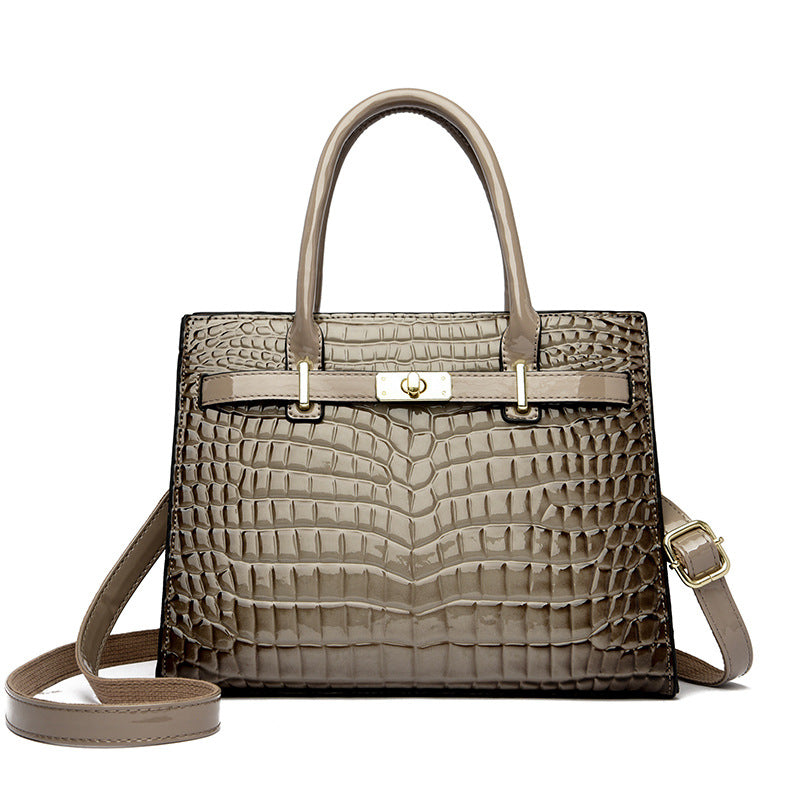 Women's Luxury Commuter Patent Leather Large Capacity Handbags