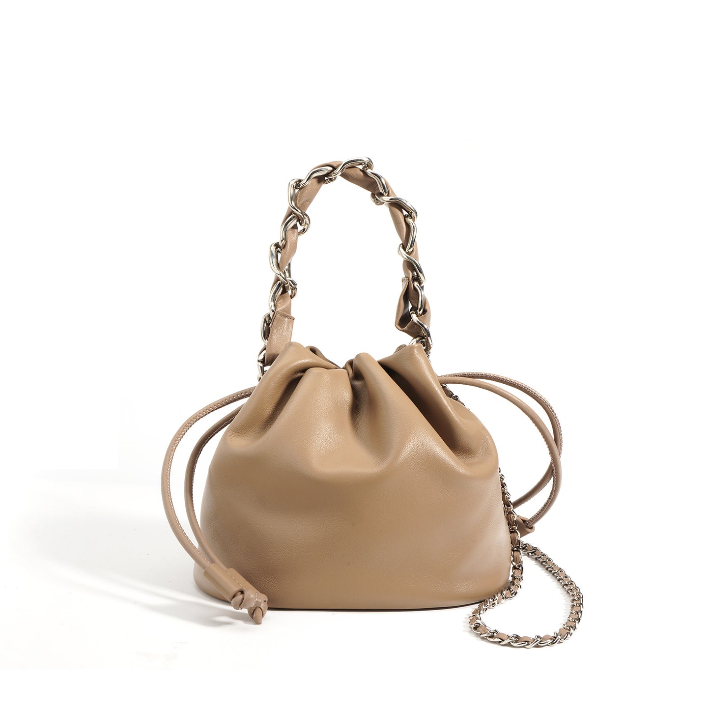 Women's Textured Leather Drawstring Cross Body High-grade Versatile Crossbody Bags