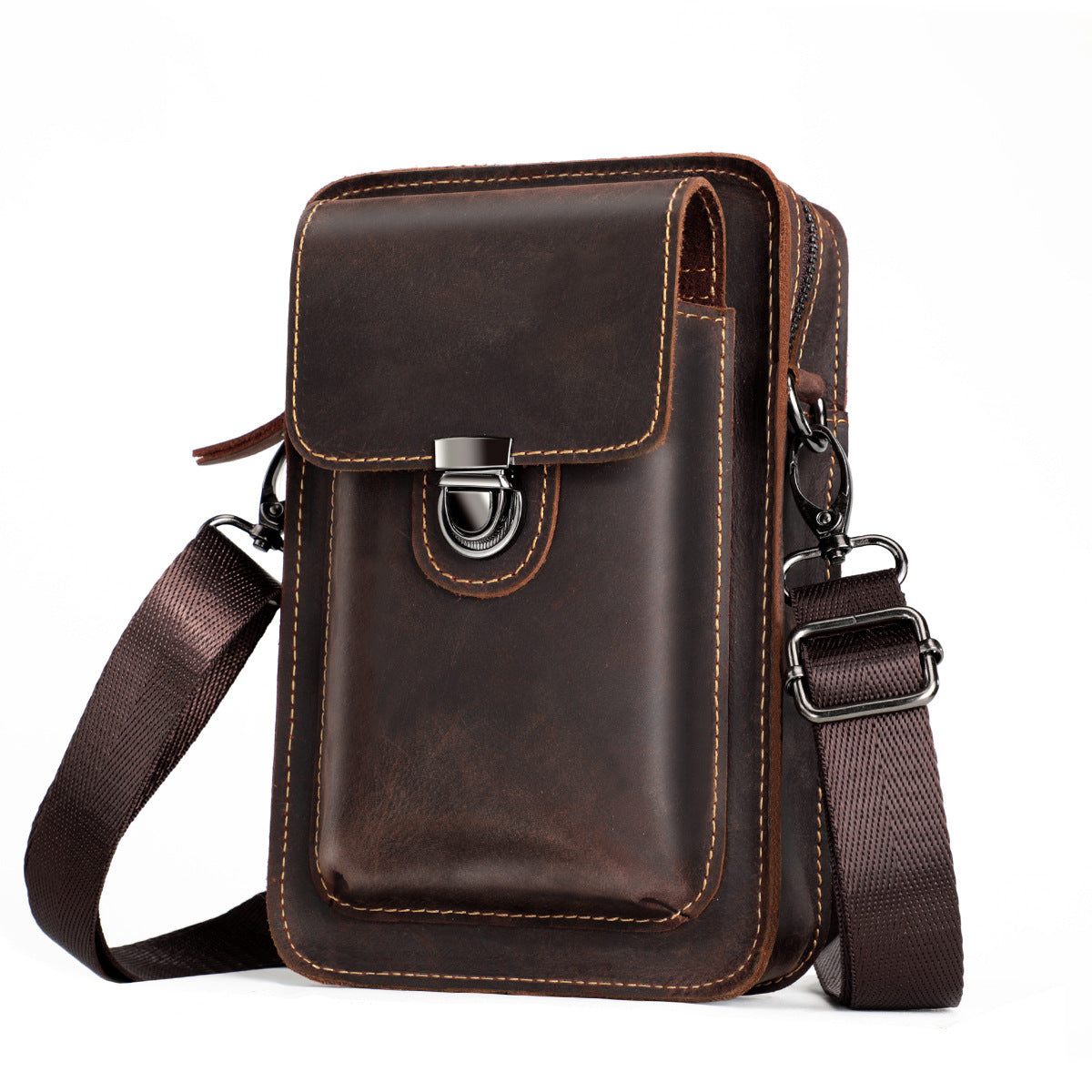 Men's Crazy Horse Leather First Layer Cowhide Men's Messenger Bags