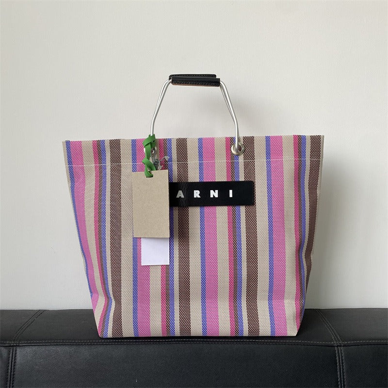 Xi Straw Woven Leisure Shopping Colorful Handbags