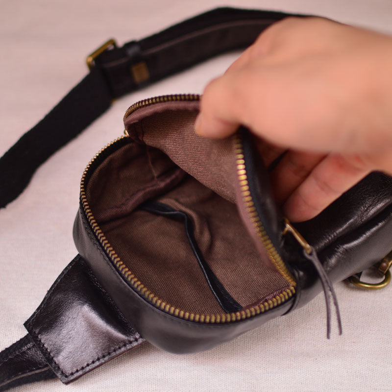 Men's Leather Simple Niche Design Individual Vegetable Men's Messenger Bags
