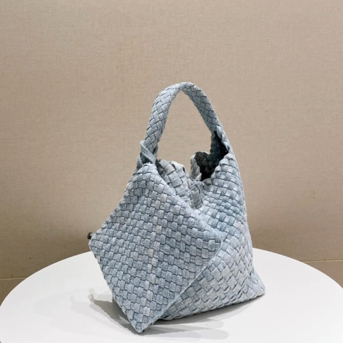 Women's High-grade Canvas Denim Woven Fashion Hand Bucket Bags