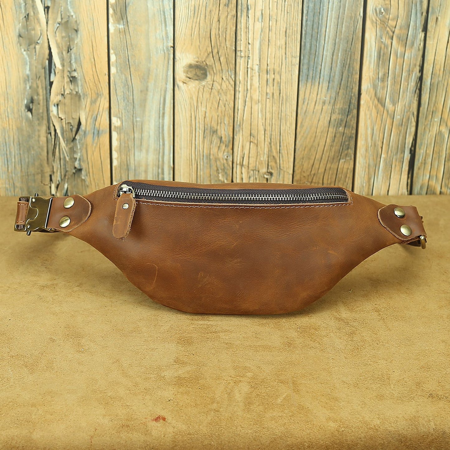 Men's Ancient Hipster Retro Crazy Horse Leather First Men's Chest Bags