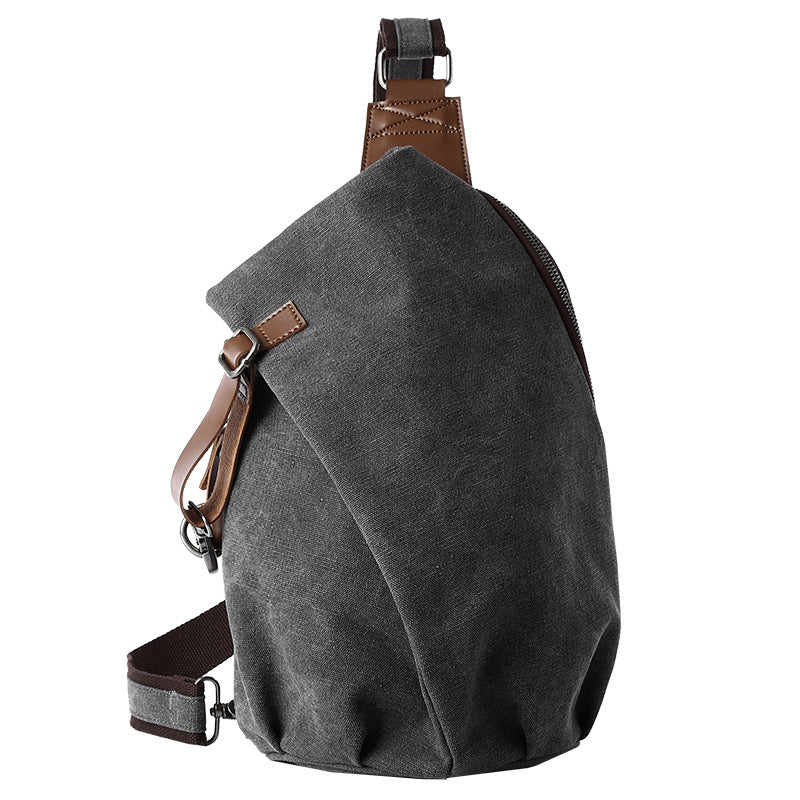 Men's Fashion Street Trend Canvas Large Capacity Men's Chest Bags