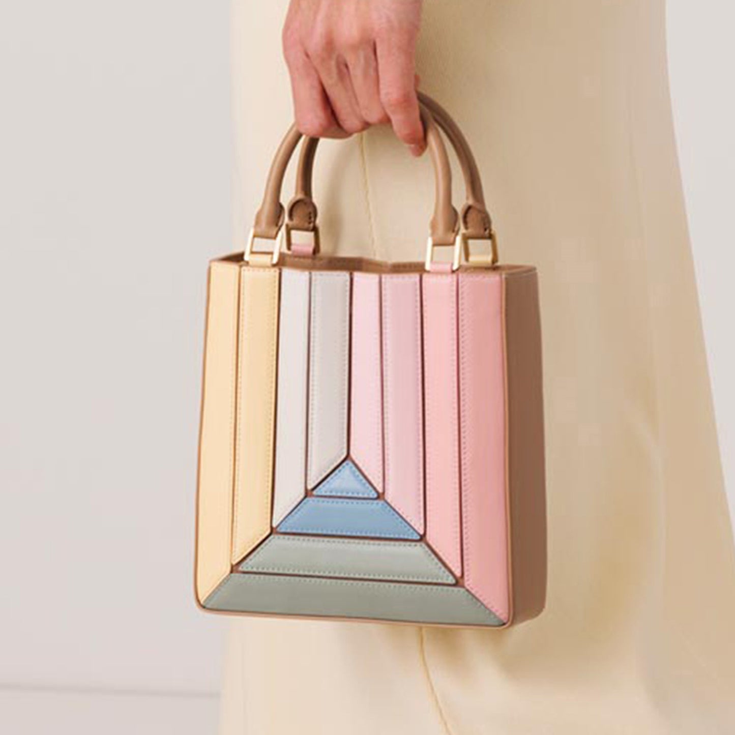 Women's Stitching Rainbow Design High-grade Western Style Handbags