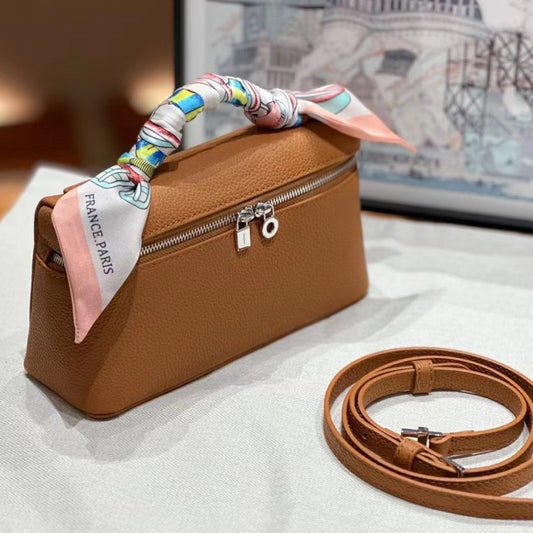 Leather Lunch Box First Layer Cowhide Shoulder Bags