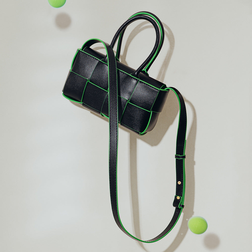Women's Korean Genuine Leather Woven Design Fashion Bags